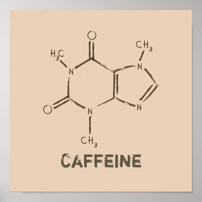 Póster Molécula cafeína (Frente)