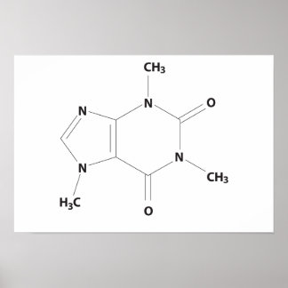 Póster Molécula cafeína