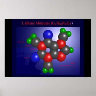 Póster Molécula cafeína (impresión)