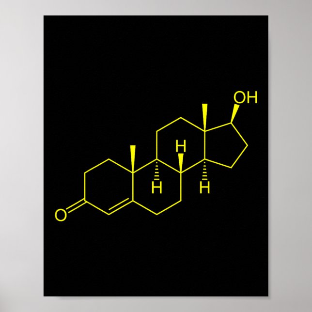 Póster Molécula de testosterona Biología Biología Constru (Frente)