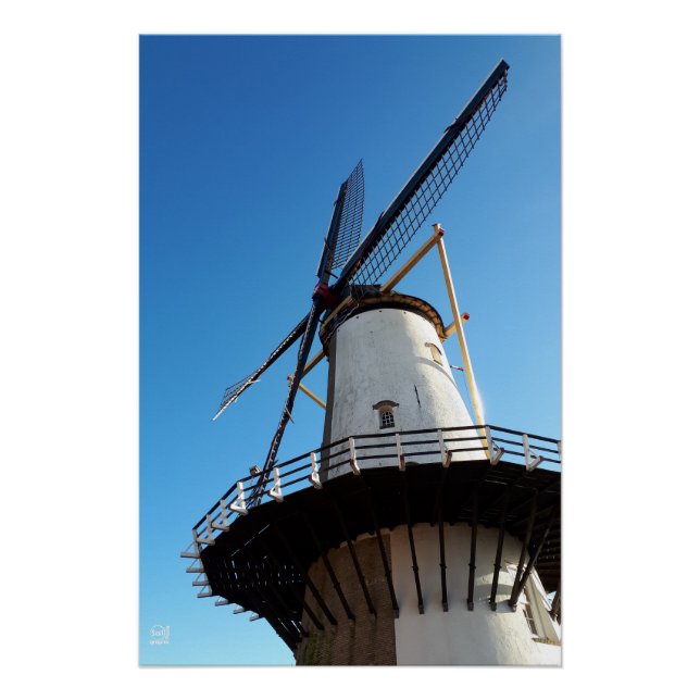 Póster Molen in Nederland in Willemstad. (Anverso)