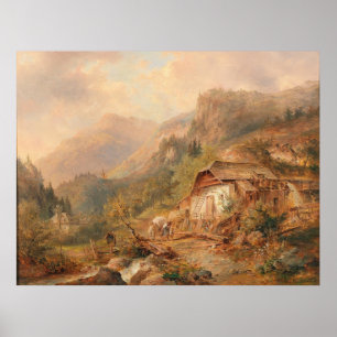Póster Molino cerca de Steierling, Alta Austria Emil Barb