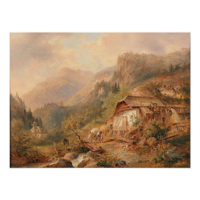Póster Molino cerca de Steierling, Alta Austria Emil Barb (Anverso)