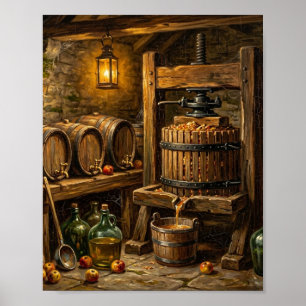 Póster Molino de sidra del huerto de manzanas inglés II