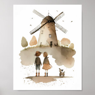 Póster Molino de viento