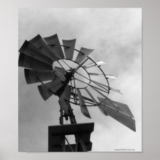 Póster Molino de viento B&W