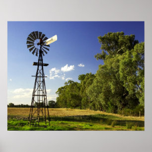Póster Molino de viento cerca de la autopista Hume, Victo
