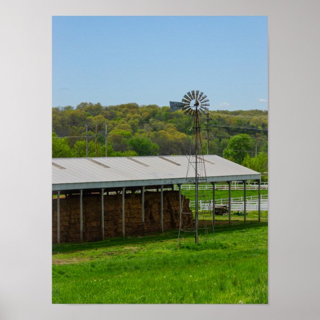 Póster Molino de viento de campo (Frente)