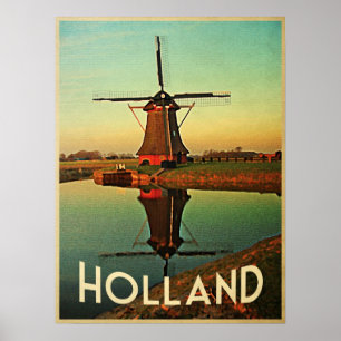Póster Molino de viento de Holanda