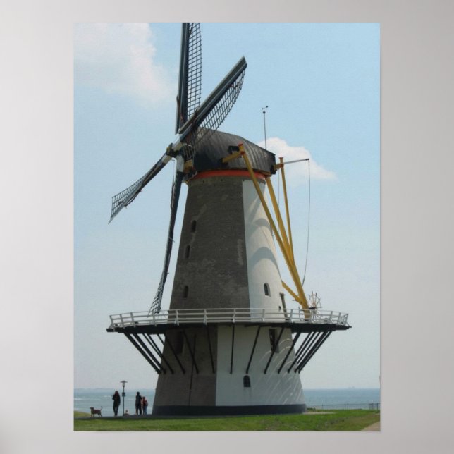 Póster Molino de viento de Holanda, Vlissingen, Países Ba (Frente)