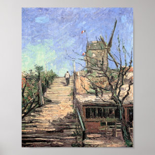 Póster Molino de viento de Van Gogh en Montmartre