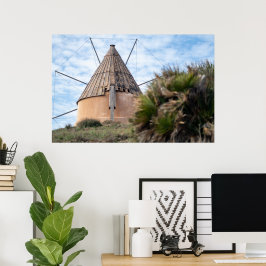 Póster Molino de viento en Cabo de Gata