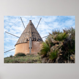 Póster Molino de viento en Cabo de Gata