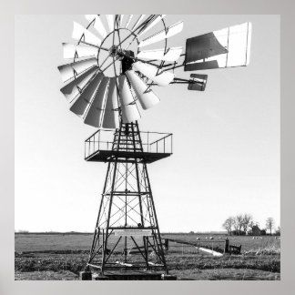 Póster Molino de viento para la bomba de agua agrícola