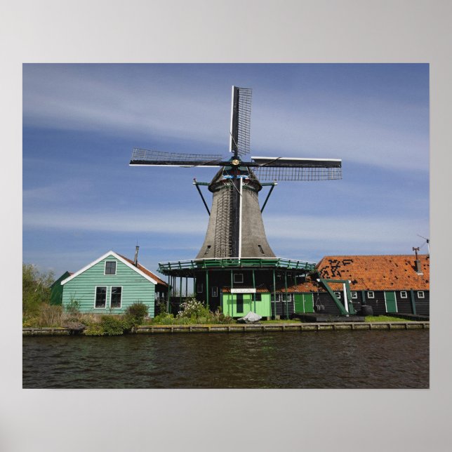Póster Molino de viento, Zaanse Schans, Holanda, Países B (Frente)