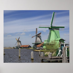 Póster Molino de viento, Zaanse Schans, Holanda, Países B