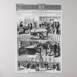 Póster Molinos de la compañía del lino de Willimantic