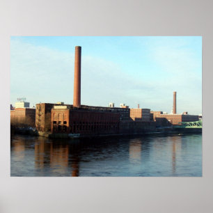 Póster Molinos de Massachusetts en el Merrimack