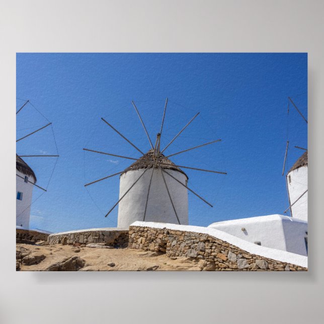 Póster Molinos de viento de Mykonos (Frente)
