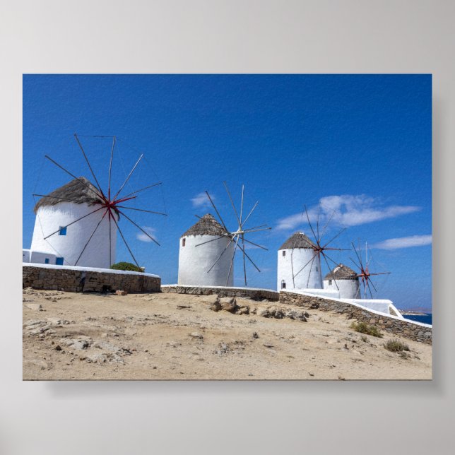 Póster Molinos de viento de Mykonos (Frente)