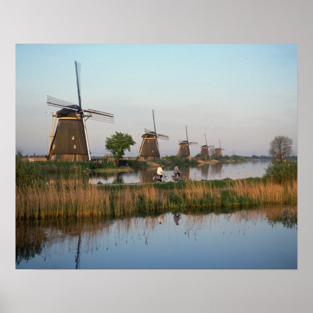 Póster Molinos de viento, Kinderdijk, Países Bajos (Frente)