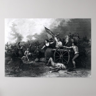 Póster Moll Pitcher en la batalla de Monmouth