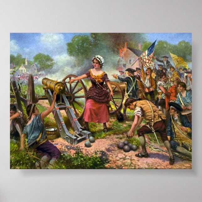Póster Molly Pitcher dispara cañón en la batalla de Monmo (Frente)