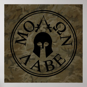 Póster Molon Labe, viene tomarlos