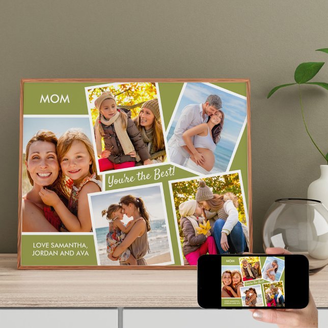 Póster MOM de 5 Collages de fotos personalizado Eres el m (Subido por el creador)