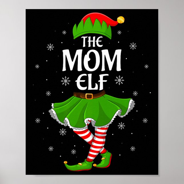 Póster Mom Elf Christmas Family Girls Women Elf Squad Xma (Frente)