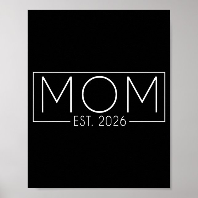 Póster Mom Est. 2026 Expect Baby 2026, Father 2026 New Da (Frente)