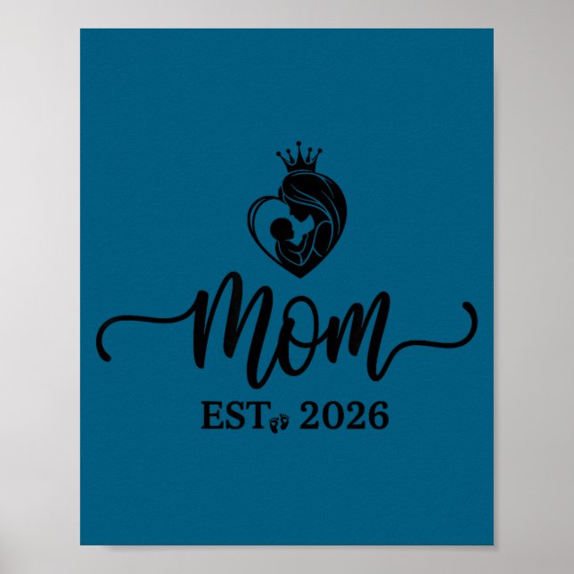 Póster Mom Est 2026 Shirt New Moms Dads Matching Mother T (Frente)