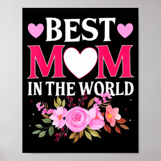 Póster Mom in the world mommy floral mother's day cute mo