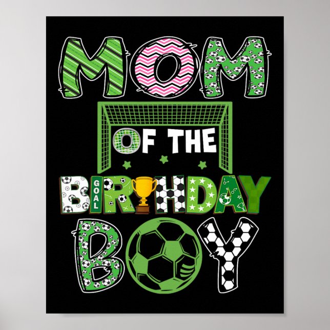 Póster Mom Of The Birthday Boy Soccer Player Birthday  (Frente)