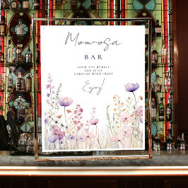 Póster Mom-osa Bar Meadow Wildflower Baby Shower Woodland