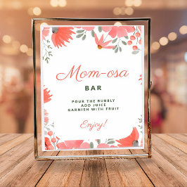 Póster Mom-osa Bar Un Pequeño Chica De Flores Silvestres 