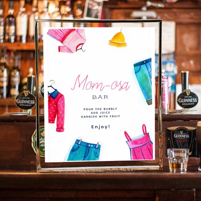 Póster Mom-osa Hello Baby Pink Blue Clothes Baby Shower (Subido por el creador)