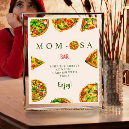 Póster Mom-osa Oh Baby Pizza Tomates Olivia Baby Shower