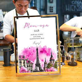 Póster Mom-osa Paris Bonjour Bebe Baby Shower