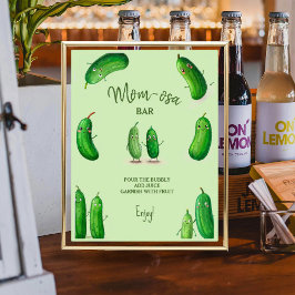 Póster Mom-osa Pickles Cucumber Green Baby Shower