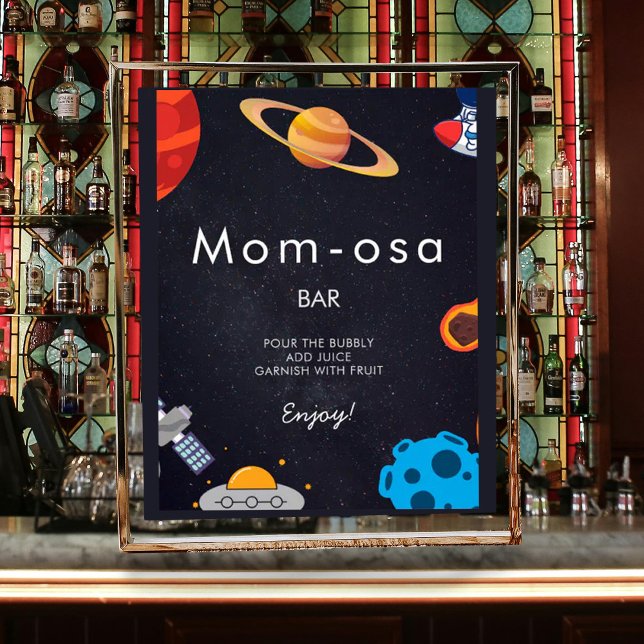 Póster Mom-osa Space Boy planea astronauta Baby Shower (Subido por el creador)