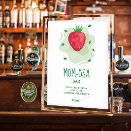 Póster Mom-osa Strawberry Green Red Fruit Baby Shower