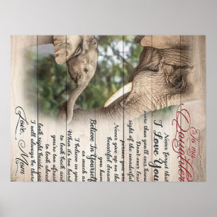 Póster Mom To My Daughter Letter, Girl Birthday Gift