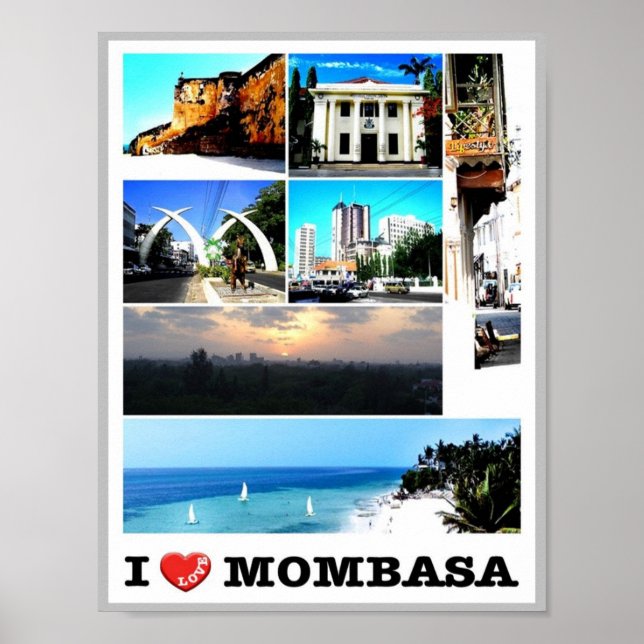 Póster Mombasa - Kenia - Amo - (Frente)
