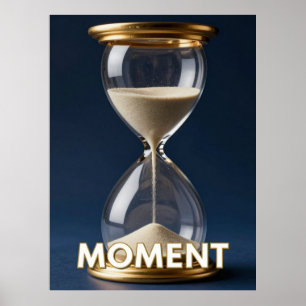 Póster MOMENT Reloj de Arena Dorado Lujo Moda