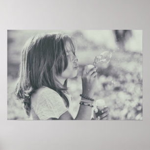Póster Momento de Dandelion Dreamy - Blanco y negro