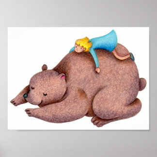 Póster Momento de paz con un oso.