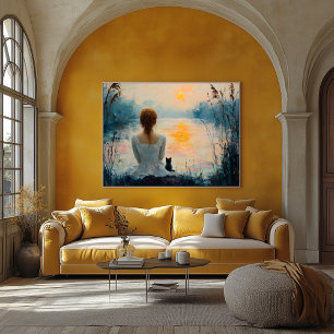 Póster Momentos Serenos: Estilo Abstracto al Óleo Inspira
