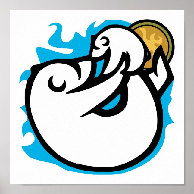 Póster momia &amp; oso polar bebé (Frente)