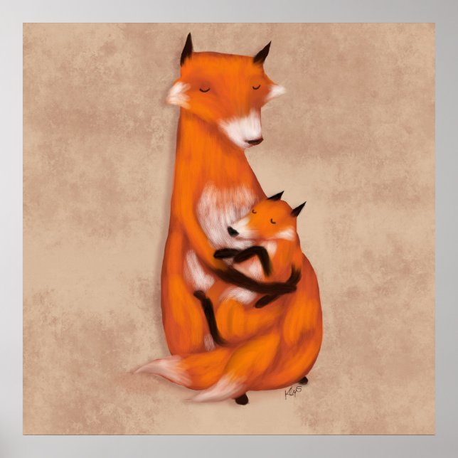 Póster Momma Fox y Baby (Frente)